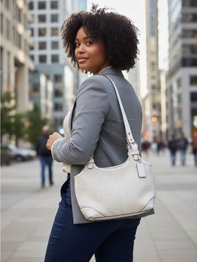 Vintage Coach Soho Mini Signature Canvas and Leather Shoulder Bag.